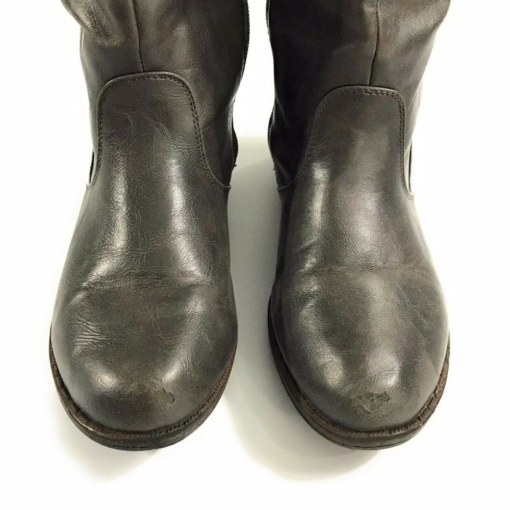 (SOLD) Bamboo Montage 77 Gray Round Toe Boots, 6 - Picture 5 of 7